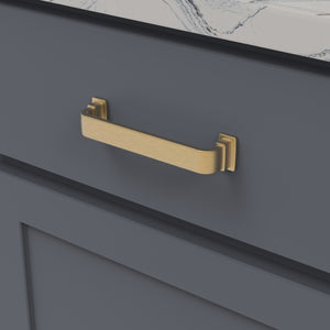 Brighton Pull 5-1/16 Inch (128mm) Center to Center Brushed Golden Brass