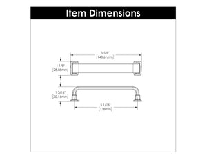 Brighton Pull 5-1/16 Inch (128mm) Center to Center Brushed Golden Brass