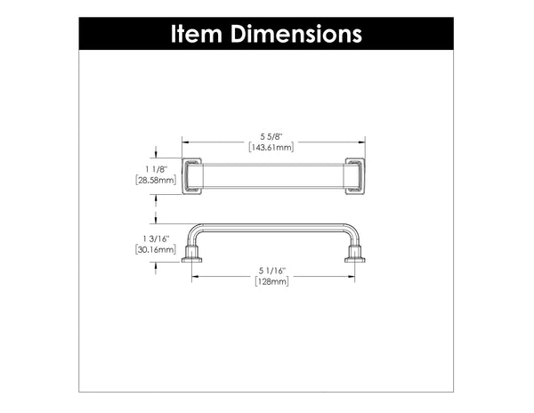 Brighton Pull 5-1/16 Inch (128mm) Center to Center Brushed Golden Brass