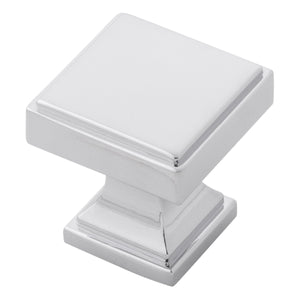 Brownstone Knob 1-1/8 Inch Square Chrome