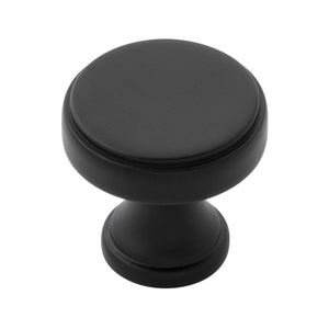 Brownstone Knob 1-1/4 Inch Diameter Matte Black