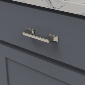 Brownstone Pull 3 Inch & 3-3/4 Inch (96mm) Center to Center Polished Nickel