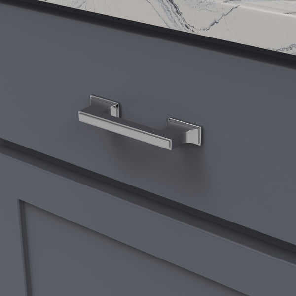 Brownstone Pull 3 Inch & 3-3/4 Inch (96mm) Center to Center Chrome
