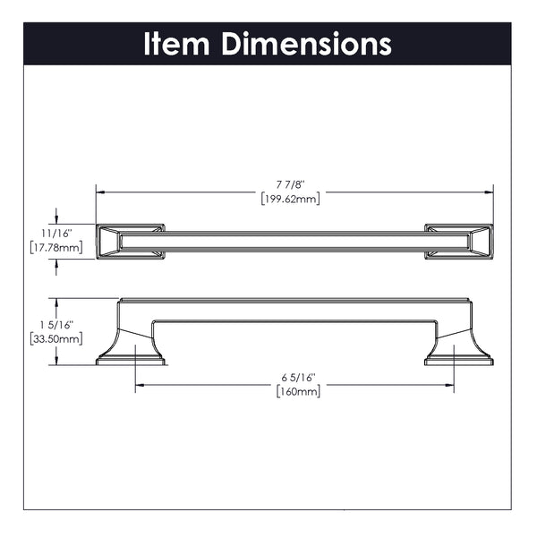 Brownstone Pull 6-5/16 Inch (160mm) Center to Center Satin Nickel