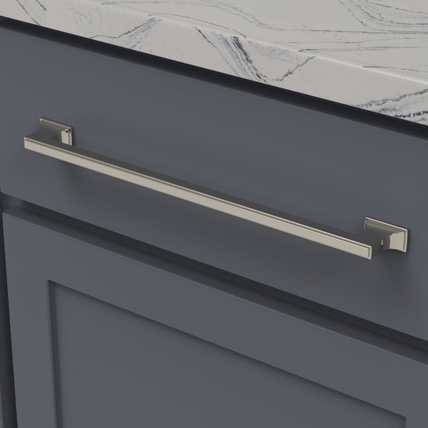 Brownstone Pull 12 Inch Center to Center Polished Nickel