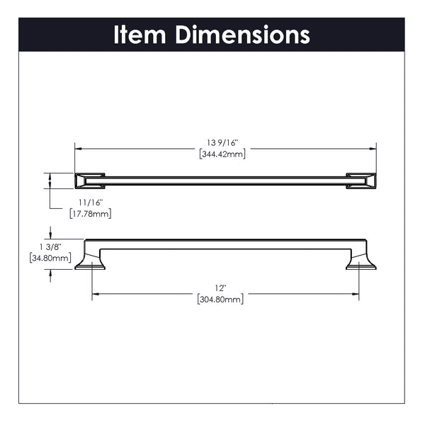 Brownstone Pull 12 Inch Center to Center Satin Nickel