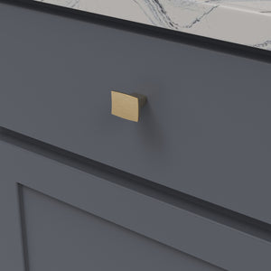Channel Knob 1-1/4 Inch x 1 Inch Brushed Golden Brass