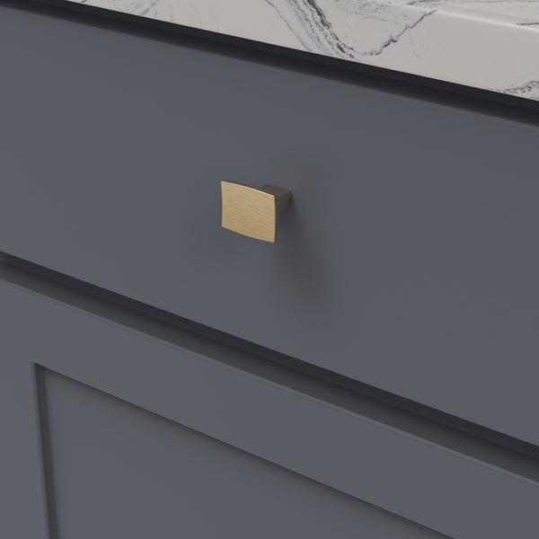 Channel Knob 1-1/4 Inch x 1 Inch Brushed Golden Brass