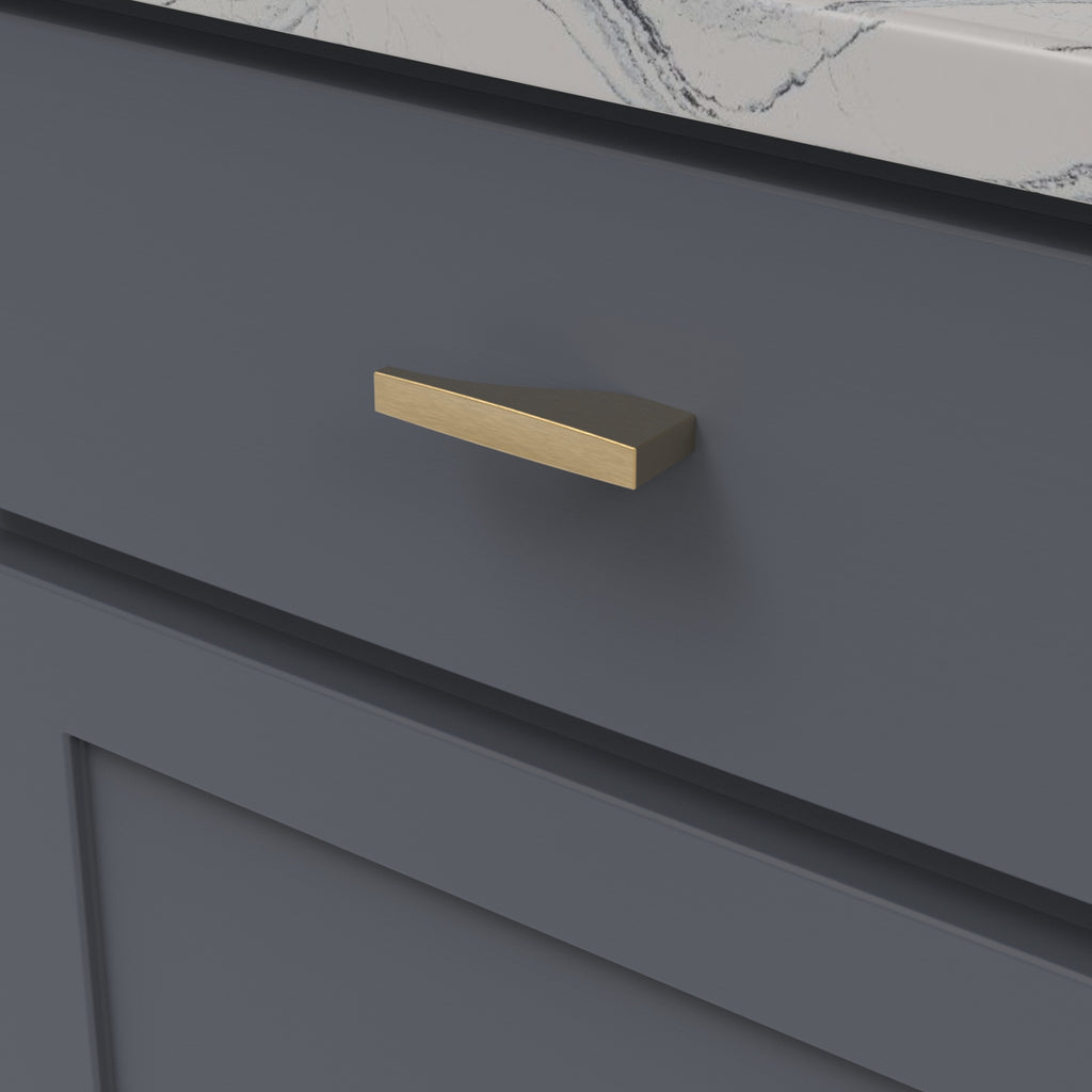 Channel Knob 3 Inch x 1/2 Inch Brushed Golden Brass Finish