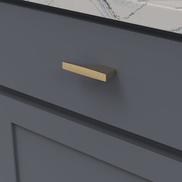 Channel Knob 3 Inch x 1/2 Inch Brushed Golden Brass