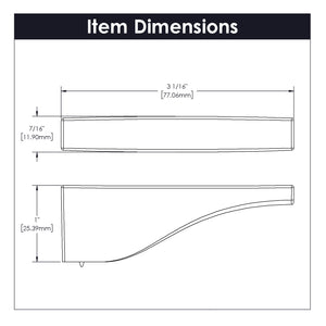 Channel Knob 3 Inch x 1/2 Inch Matte Black