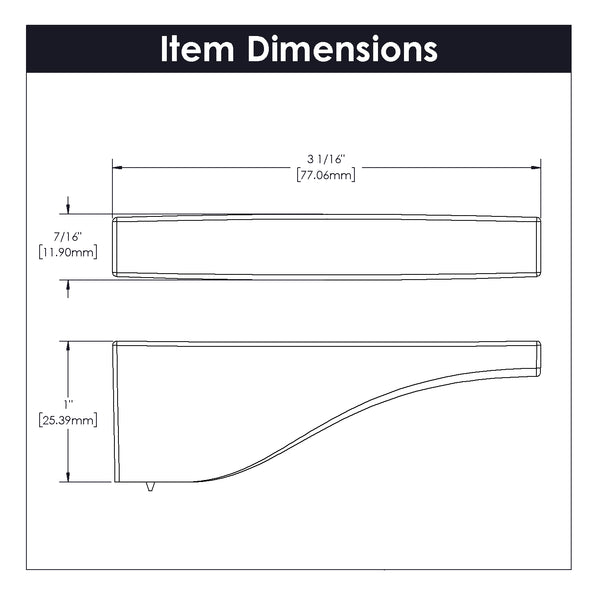Channel Knob 3 Inch x 1/2 Inch Matte Black