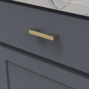 Channel Pull 3 Inch Center to Center Brushed Golden Brass