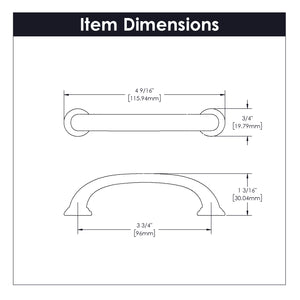Zephyr Pull 3-3/4 Inch (96mm) Center to Center Satin Nickel