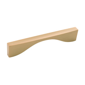 Channel Pull 5-1/16 Inch (128mm) Center to Center Brushed Golden Brass
