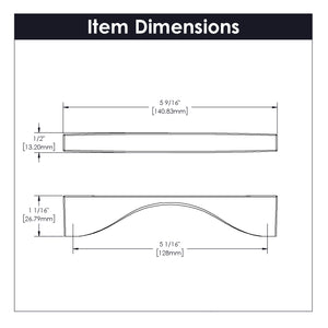 Channel Pull 5-1/16 Inch (128mm) Center to Center Chrome