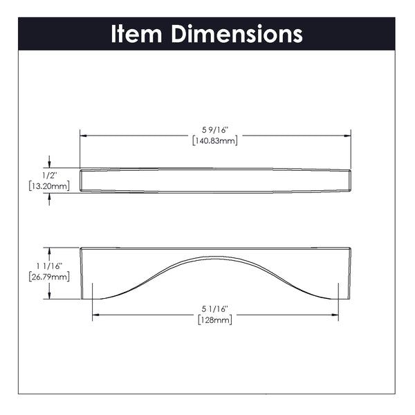 Channel Pull 5-1/16 Inch (128mm) Center to Center Chrome