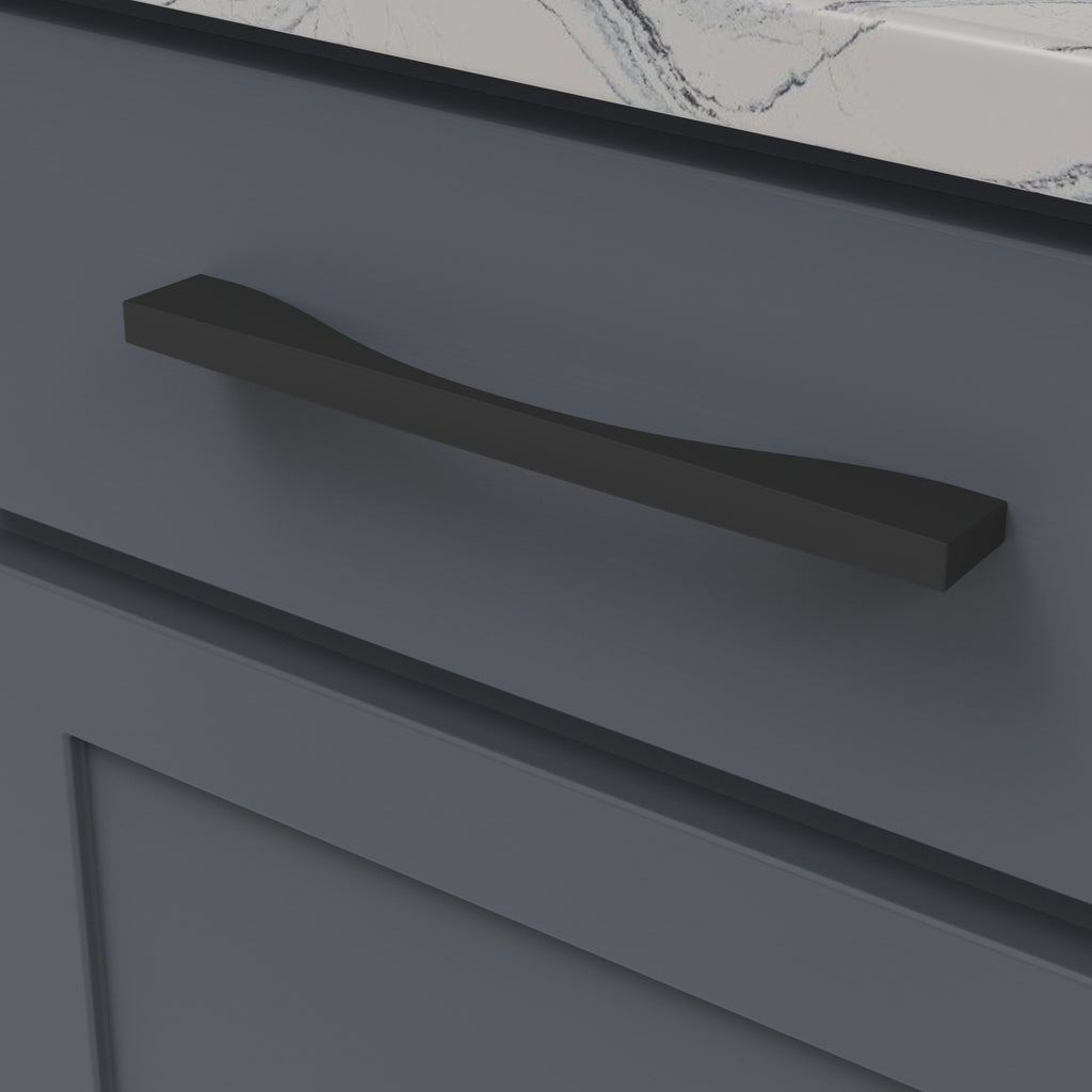 Channel Pull 8-13/16 Inch (224mm) Center to Center Matte Black Finish