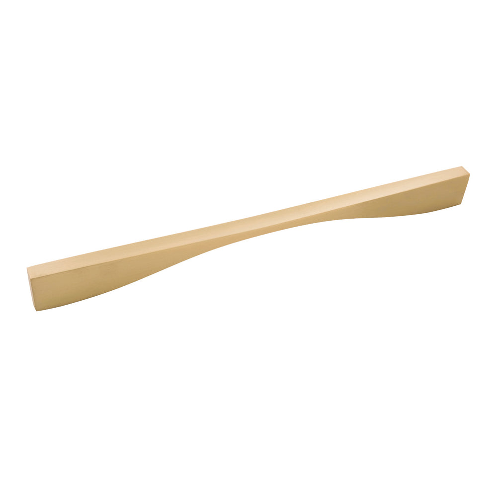 Channel Pull 12 Inch Center to Center Brushed Golden Brass