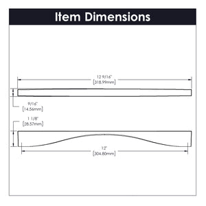 Channel Pull 12 Inch Center to Center Brushed Golden Brass