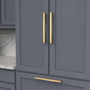 Channel Appliance Pull 12 Inch Center to Center Brushed Golden Brass