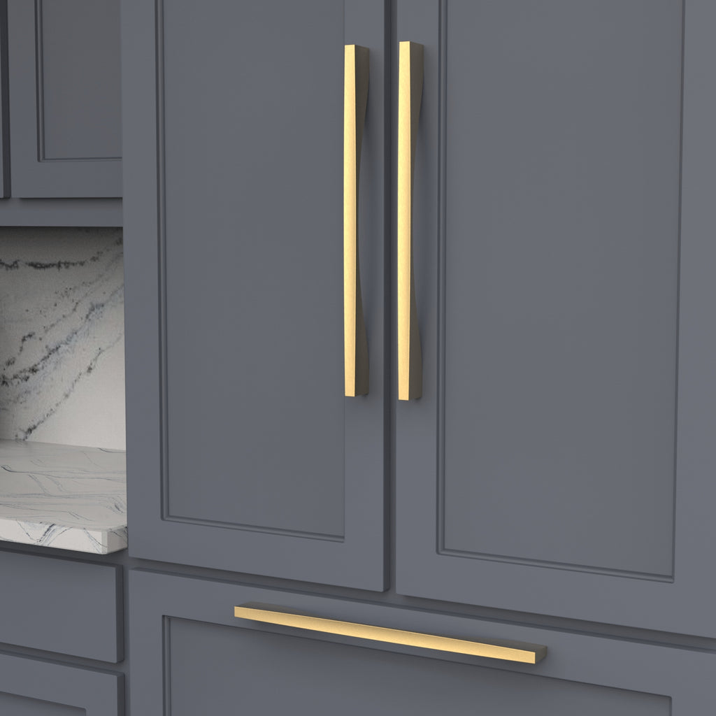 Channel Appliance Pull 18 Inch Center to Center Brushed Golden Brass Finish