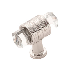 Chrysalis T-Knob 1-7/8 Inch x 3/4 Inch Polished Nickel with Glass