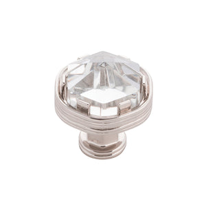 Chrysalis Knob 1-3/16 Inch Diameter Polished Nickel with Glass