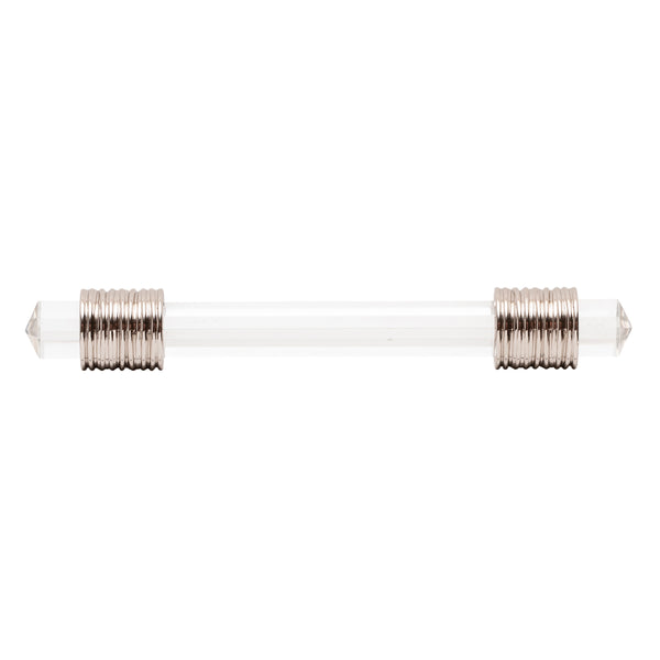 Chrysalis Pull 3-3/4 Inch (96mm) Center to Center Polished Nickel with Glass