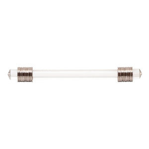 Chrysalis Pull 5-1/16 Inch (128mm) Center to Center Polished Nickel with Glass