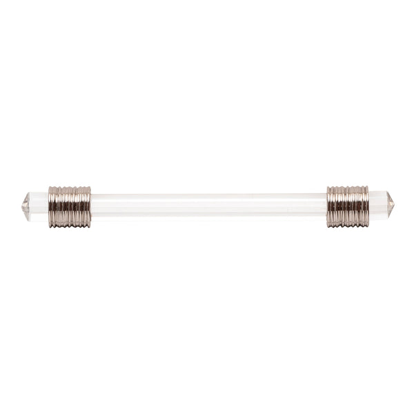 Chrysalis Pull 5-1/16 Inch (128mm) Center to Center Polished Nickel with Glass