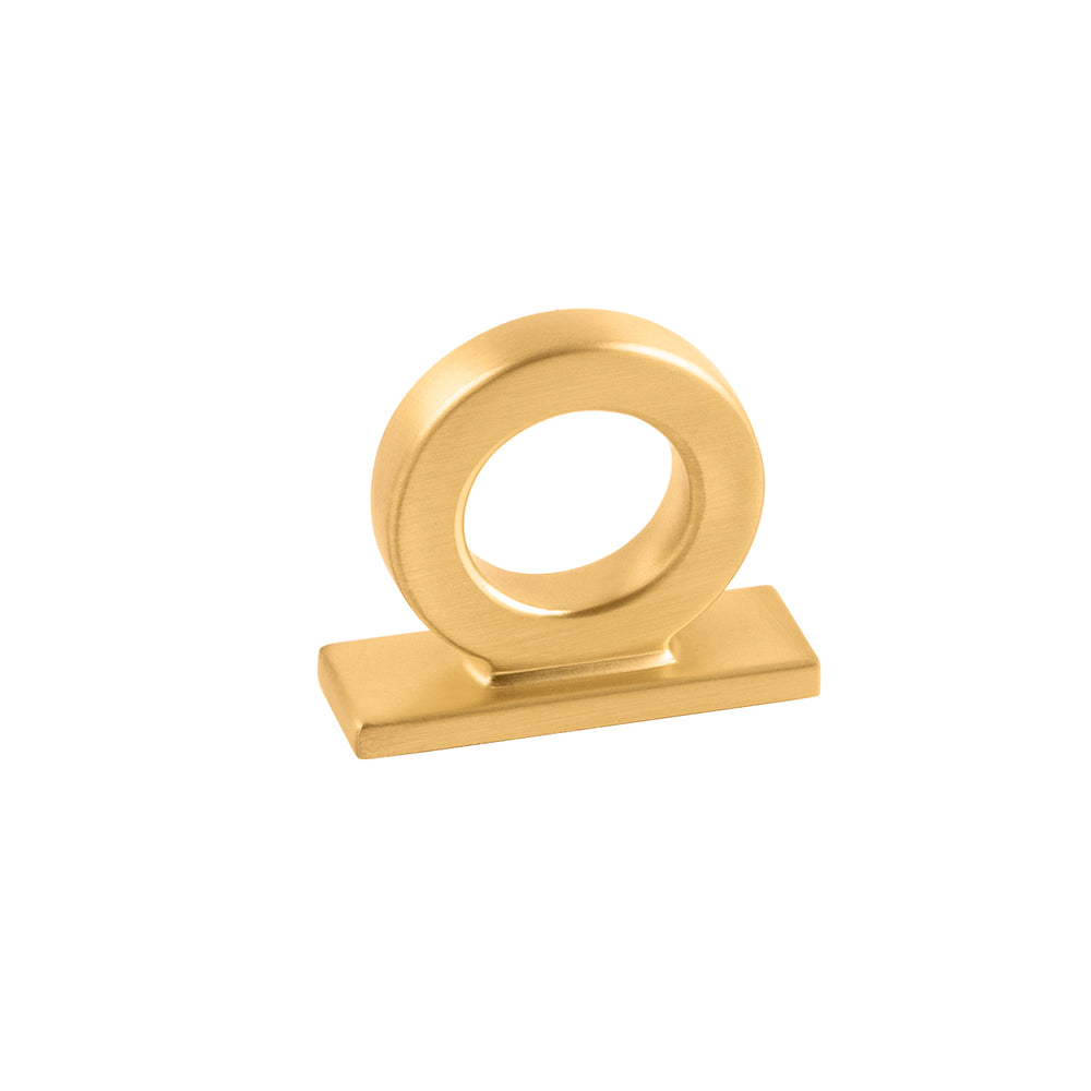 Corsa Ring Knob 1-3/4 Inch x 5/8 Inch Brushed Golden Brass