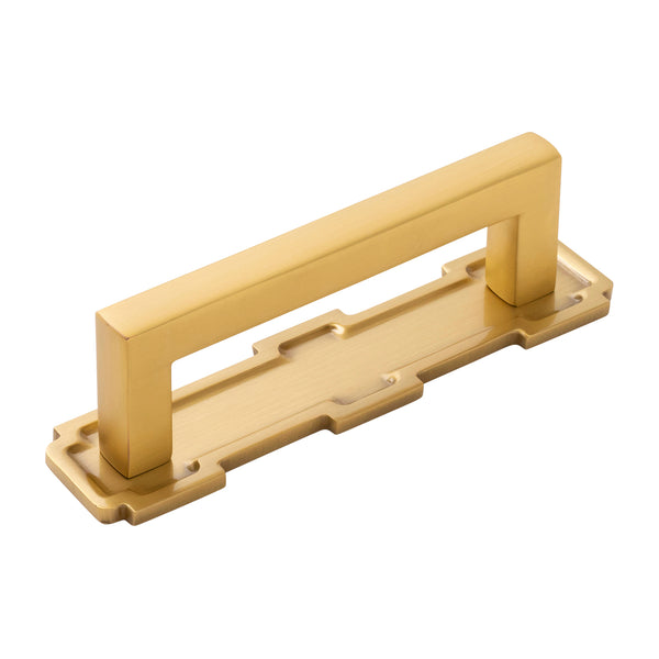 Coventry Pull 3-3/4 Inch (96mm) Center to Center Brushed Golden Brass