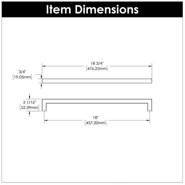 Coventry Appliance Pull 18 Inch Center to Center Matte Black