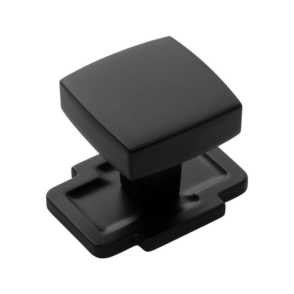 Coventry Knob Backplate 1-3/4 Inch x 1-1/4 Inch Matte Black