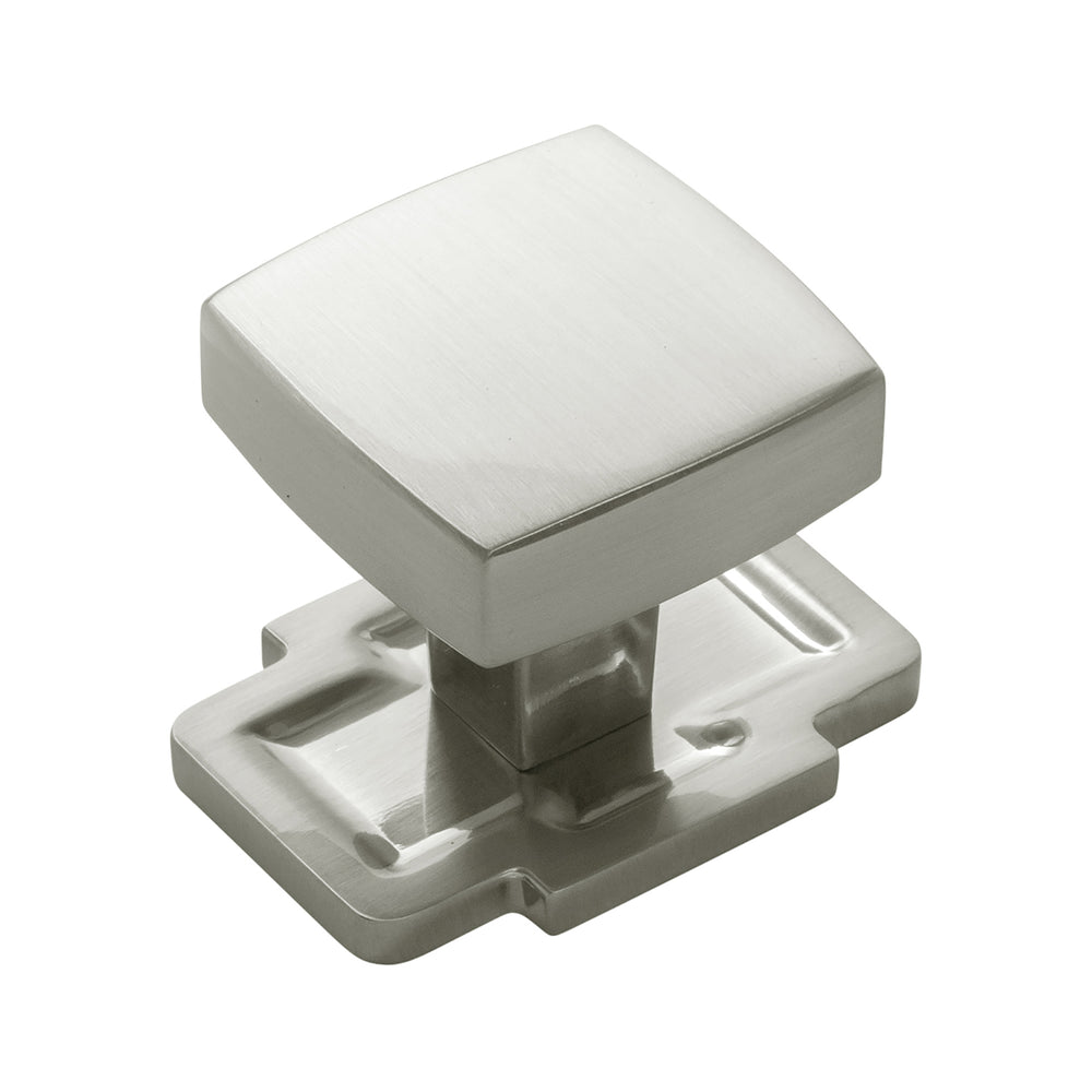 Coventry Knob Backplate 1-3/4 Inch x 1-1/4 Inch Satin Nickel
