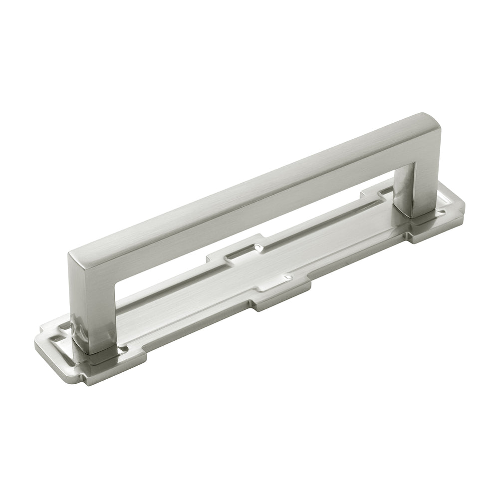 Coventry Pull Backplate 5-1/16 Inch (128mm) Center to Center Satin Nickel