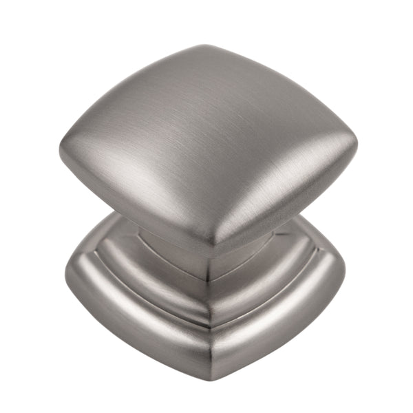 Euro-Contemporary Knob 1-1/4 Inch Square Stainless Steel