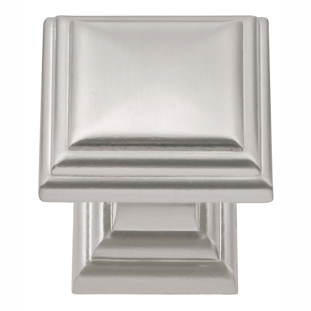 Somerset Knob 1-1/16 Inch Square Satin Nickel