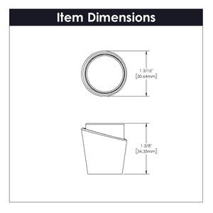 Firenze Knob 1-1/4 Inch Diameter White Marble with Matte Black