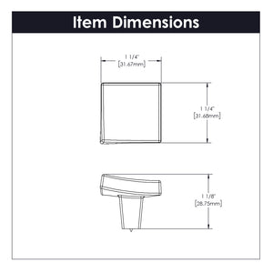 Flex Knob 1-1/4 Inch Square Satin Nickel