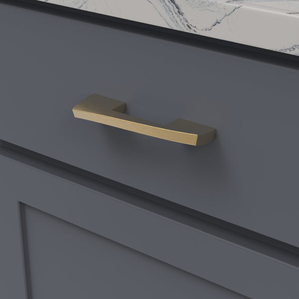 Flex Pull 3 Inch & 3-3/4 Inch (96mm) Center to Center Brushed Golden Brass