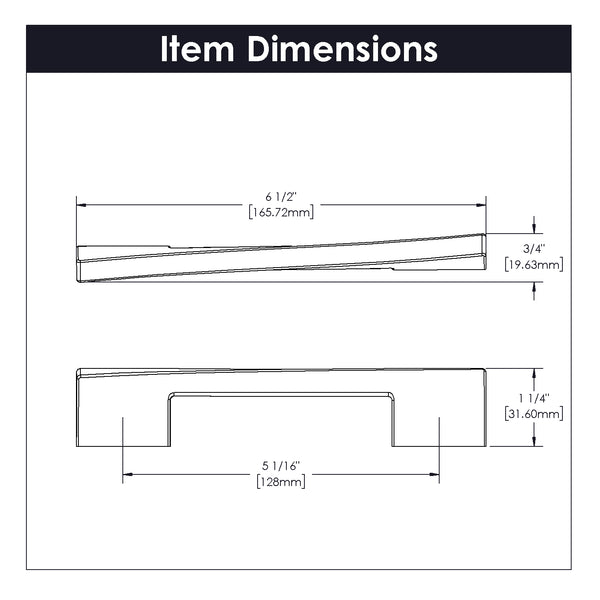 Flex Pull 5-1/16 Inch (128mm) Center to Center Satin Nickel