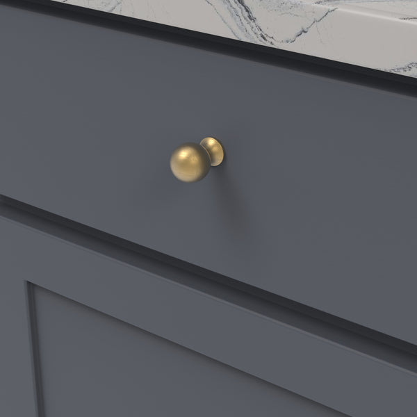 Fuller Knob 1 Inch Diameter Brushed Golden Brass