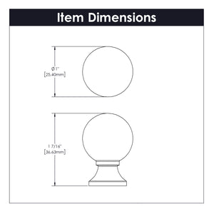 Fuller Knob 1 Inch Diameter Stainless Steel