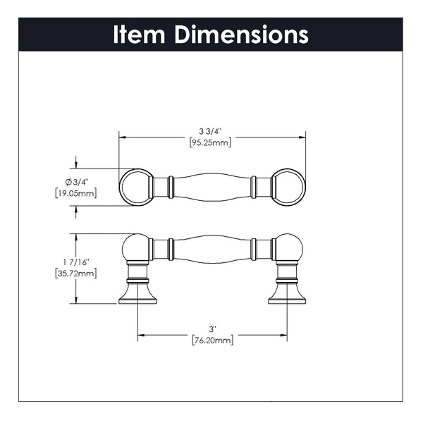 Fuller Pull 3 Inch Center to Center Stainless Steel