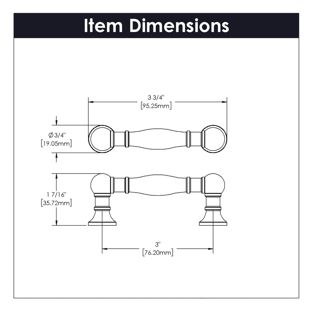 Fuller Pull 3 Inch Center to Center Vintage Bronze Finish