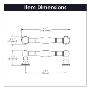 Fuller Pull 3-3/4 Inch (96mm) Center to Center Chrome