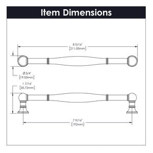 Fuller Pull 7-9/16 Inch (192mm) Center to Center Chrome