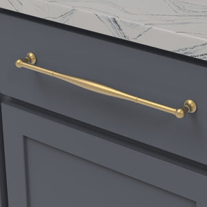 Fuller Pull 12 Inch Center to Center Brushed Golden Brass